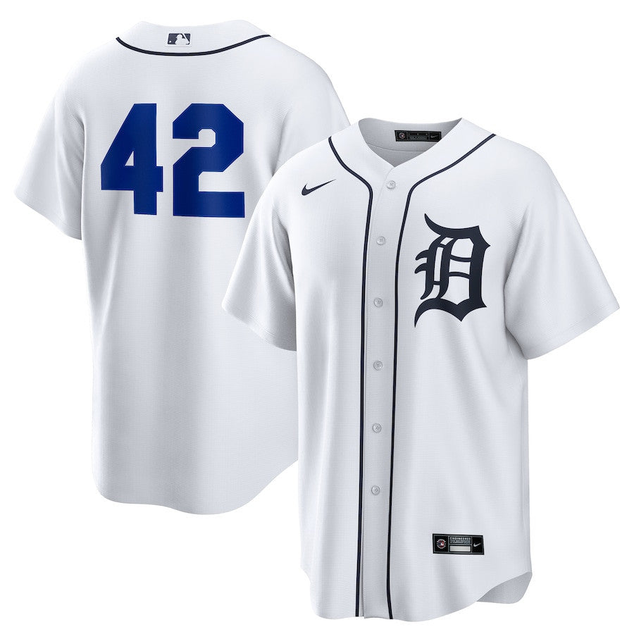 Detroit Tigers Home 2025 Jackie Robinson Day Men Jersey - White