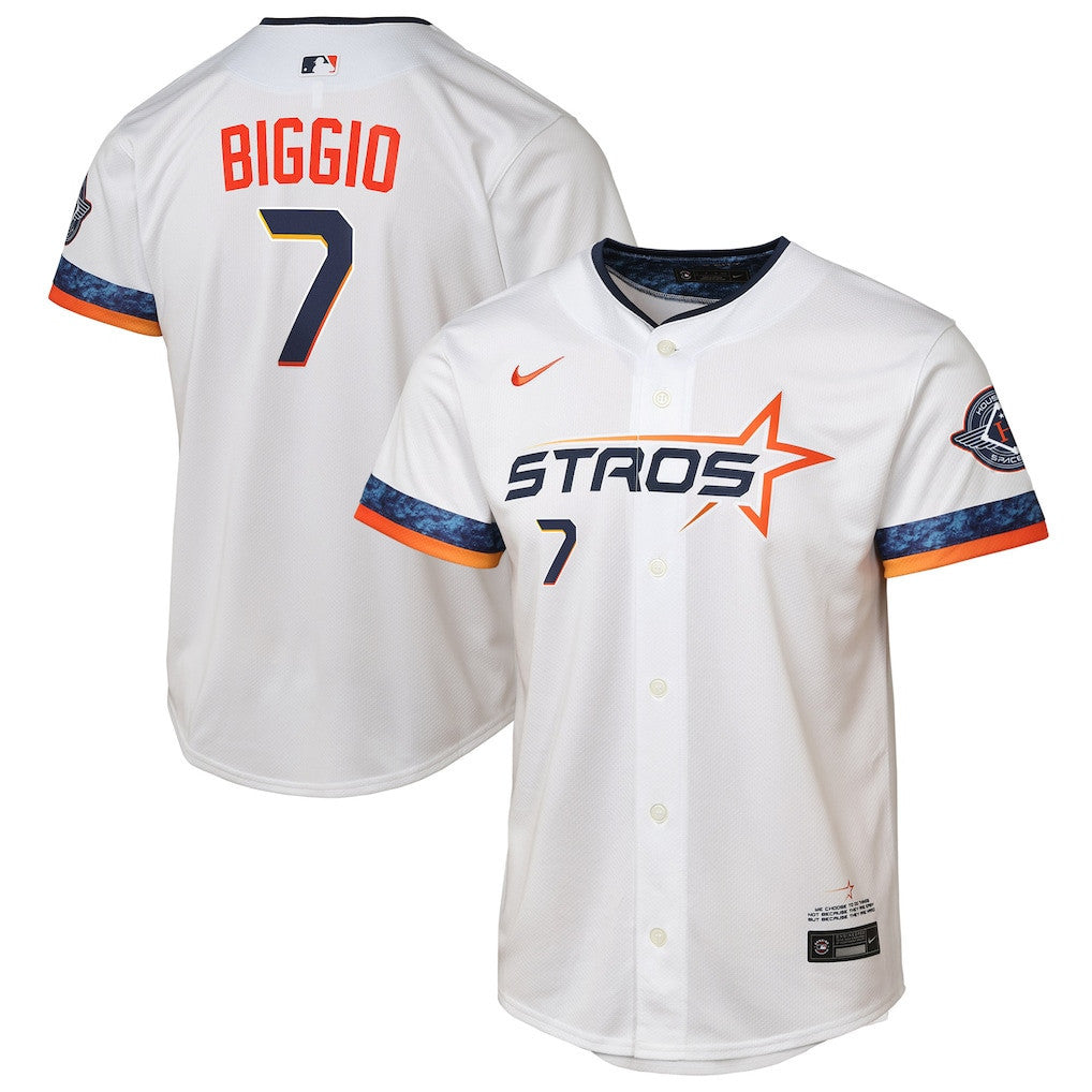 Craig Biggio 7 Houston Astros 2025 City Connect Limited Player YOUTH Jersey - White