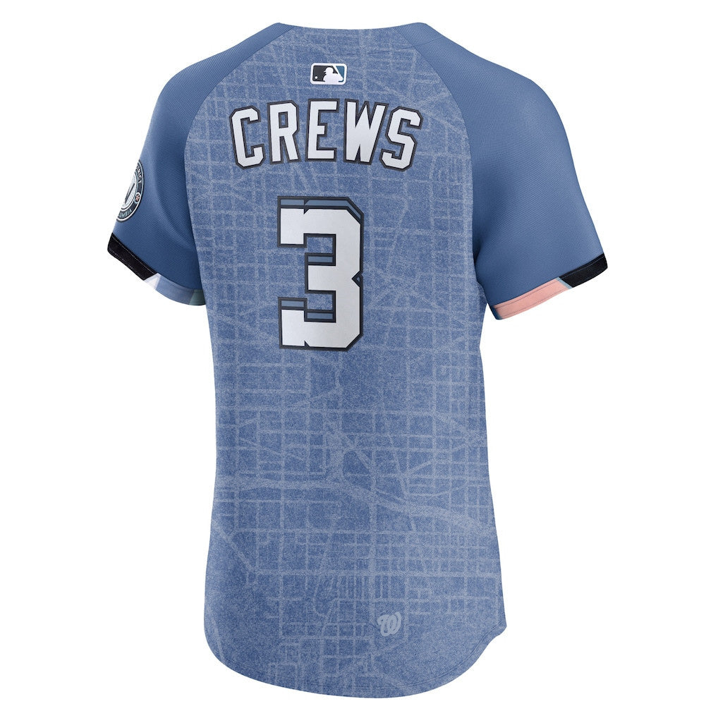 Dylan Crews 3 Washington Nationals 2025 City Connect Elite Men Jersey - Blue