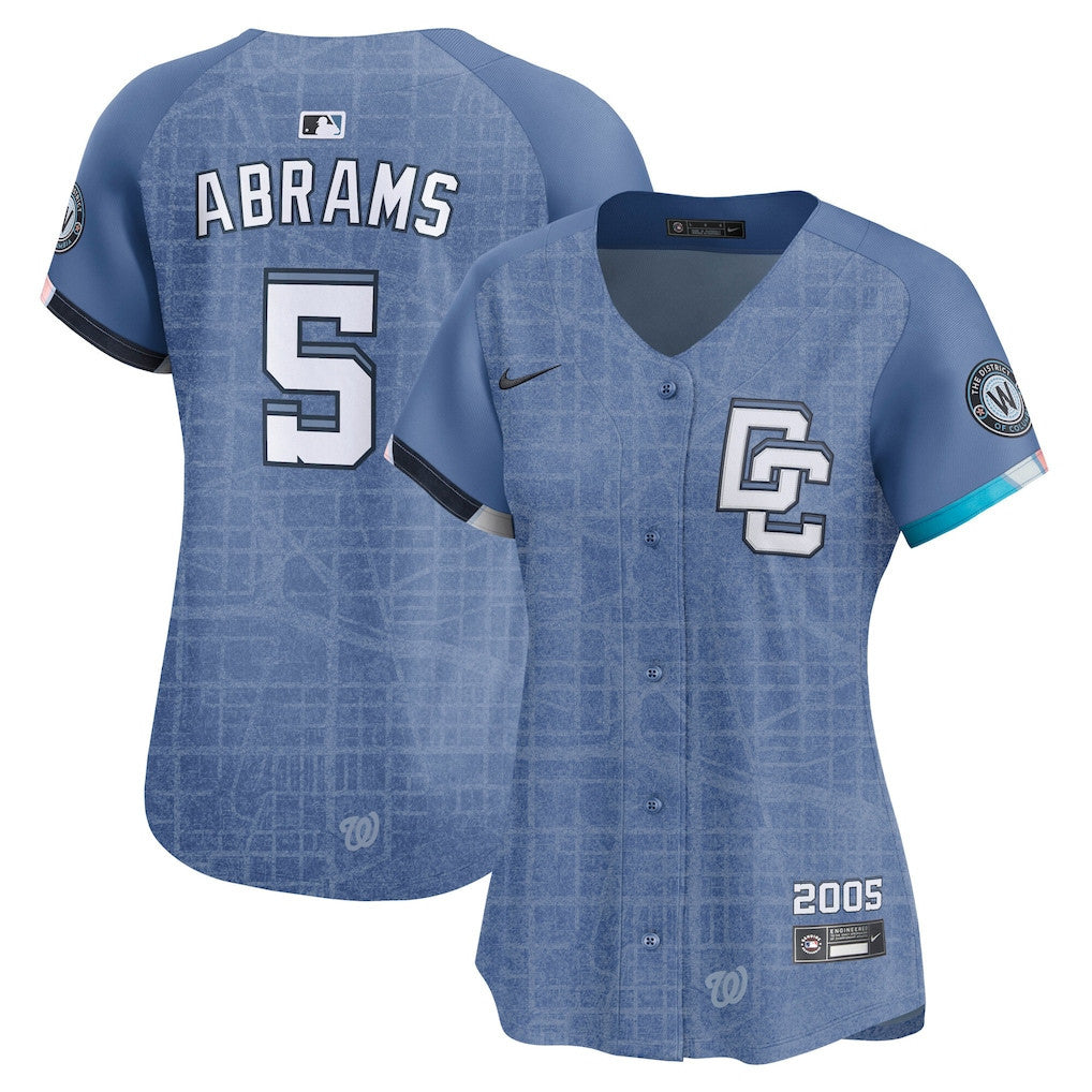 CJ Abrams 5 Washington Nationals Women's 2025 City Connect Limited Jersey - Blue