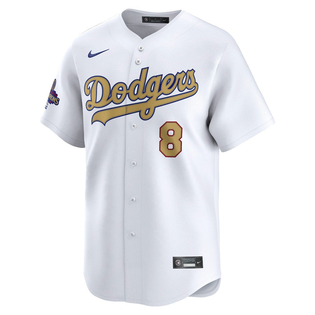 Enrique Hernández 8 Los Angeles Dodgers 2025 Gold Collection Limited Men Jersey - White