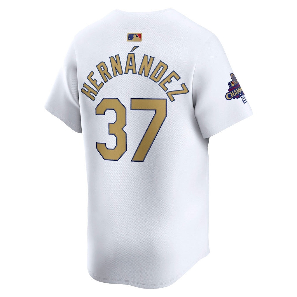 Teoscar Hernández 37 Los Angeles Dodgers 2025 Gold Collection Limited Men Jersey - White