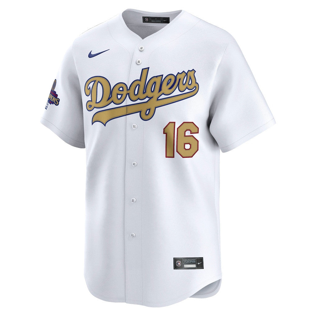Will Smith 16 Los Angeles Dodgers 2025 Gold Collection Limited Men Jersey - White