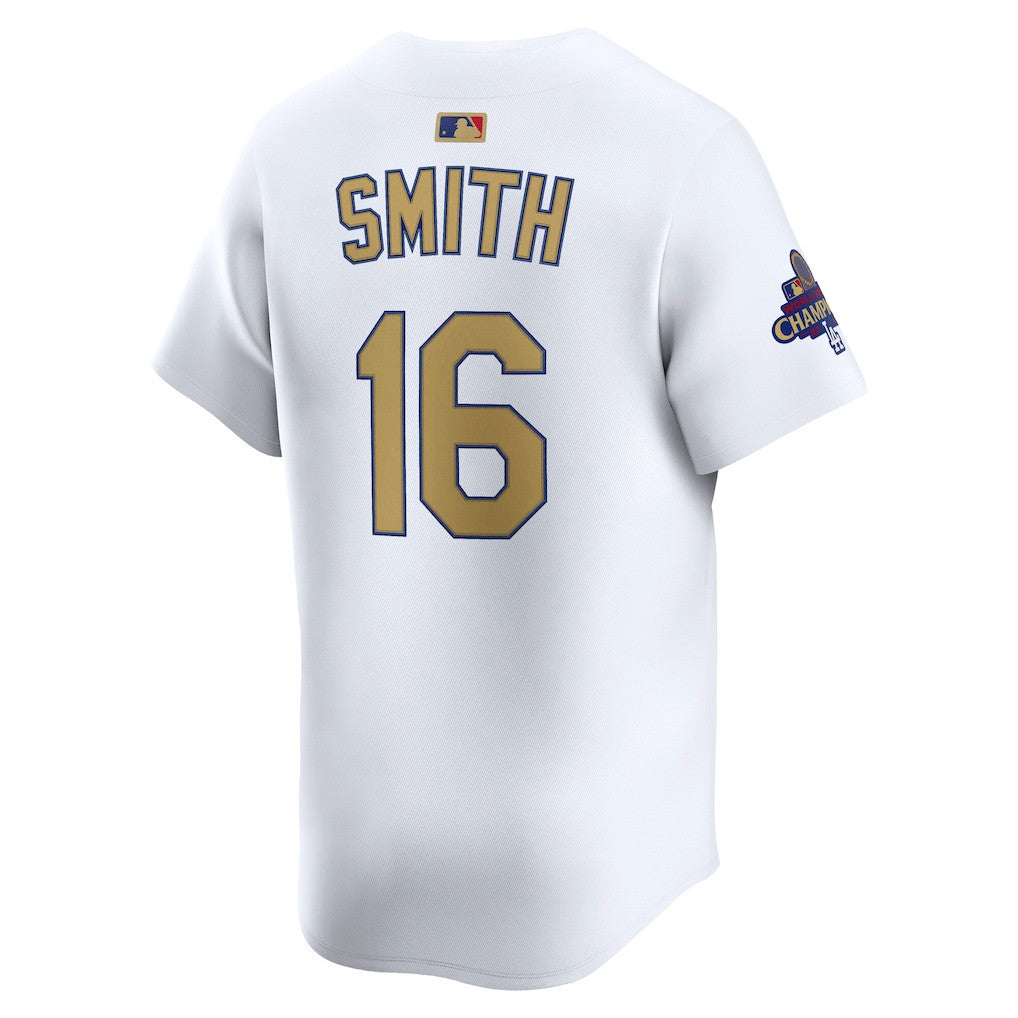 Will Smith 16 Los Angeles Dodgers 2025 Gold Collection Limited Men Jersey - White