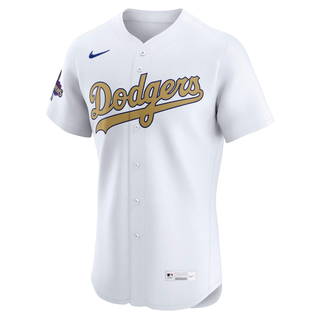 Los Angeles Dodgers 2025 Gold Collection Elite Men Jersey - White