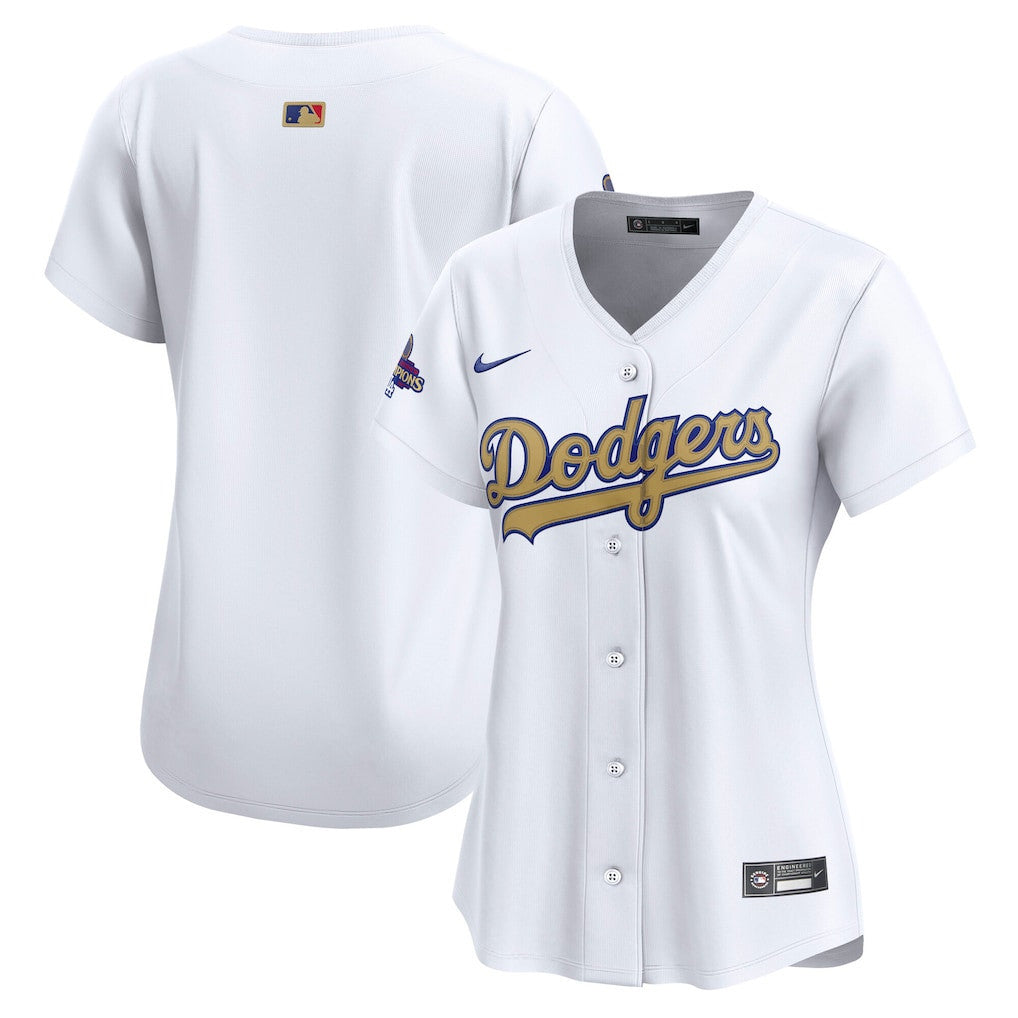 Los Angeles Dodgers Women's 2025 Gold Collection Limited Jersey - White