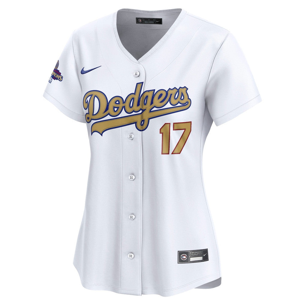 Shohei Ohtani 17 Los Angeles Dodgers Women's 2025 Gold Collection Limited Jersey - White
