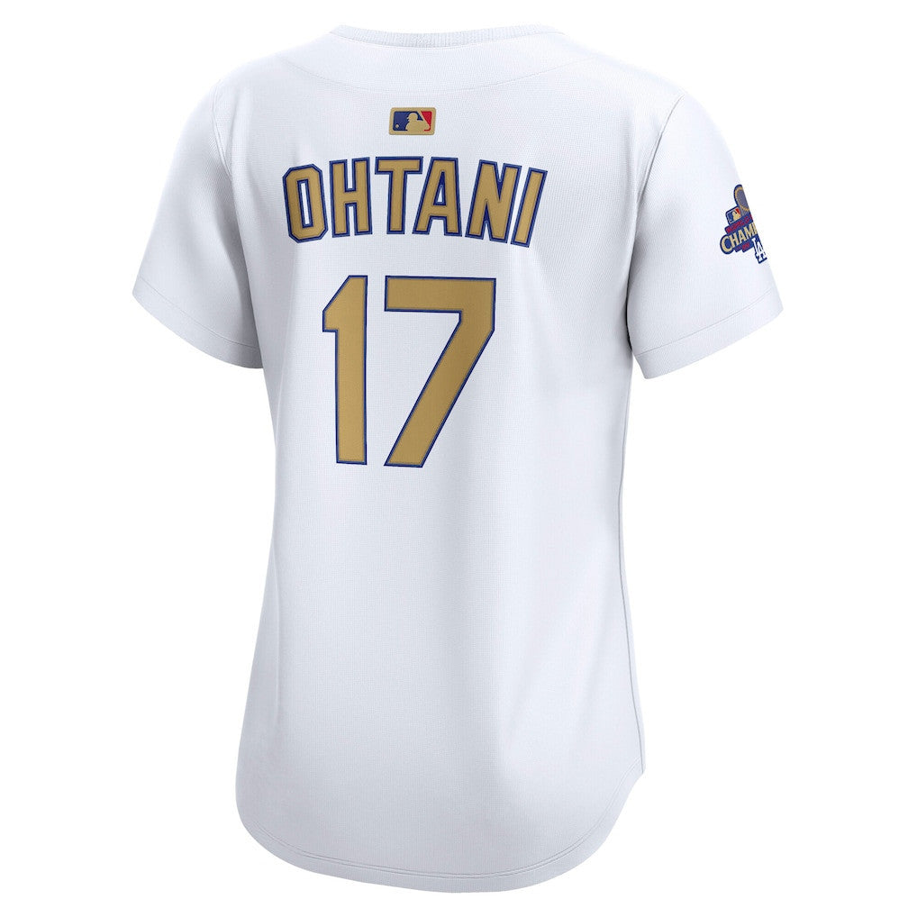 Shohei Ohtani 17 Los Angeles Dodgers Women's 2025 Gold Collection Limited Jersey - White