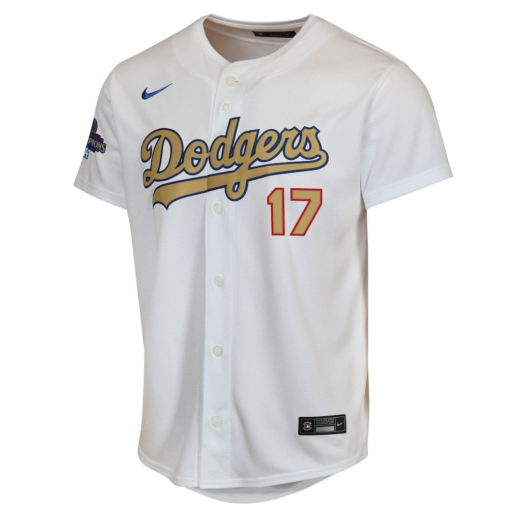 Shohei Ohtani 17 Los Angeles Dodgers 2025 Gold Collection Limited YOUTH Jersey - White