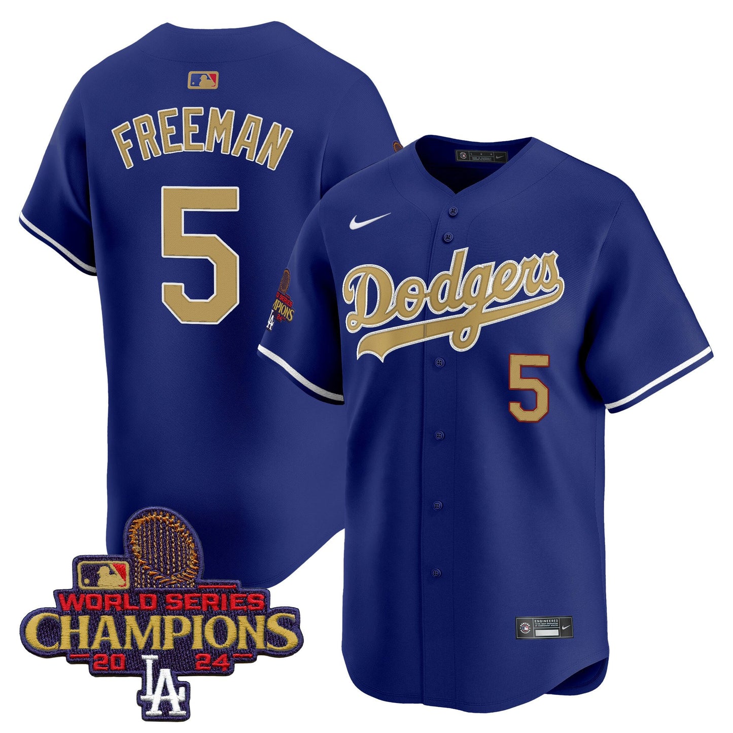 Freddie Freeman 5 Los Angeles Dodgers 2025 Gold Collection Limited Men Jersey - Royal