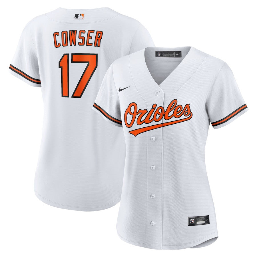 Colton Cowser 17 Baltimore Orioles Women's Home Jersey - White