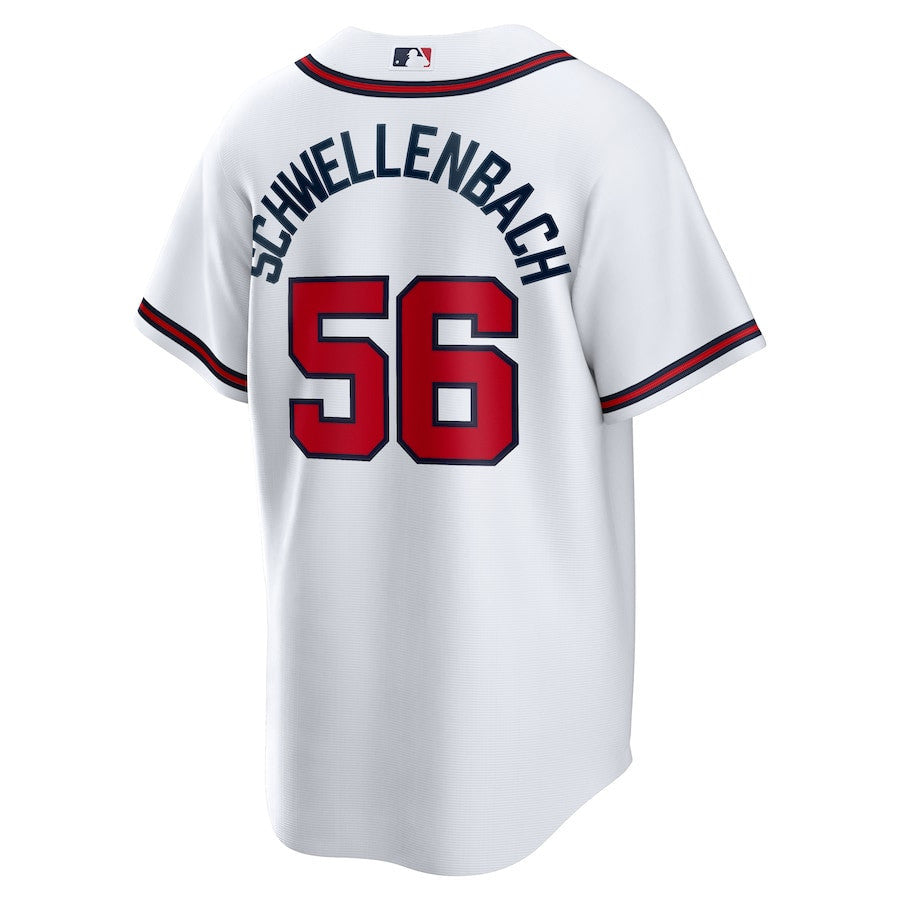 Spencer Schwellenbach 56 Atlanta Braves Home Men Jersey - White