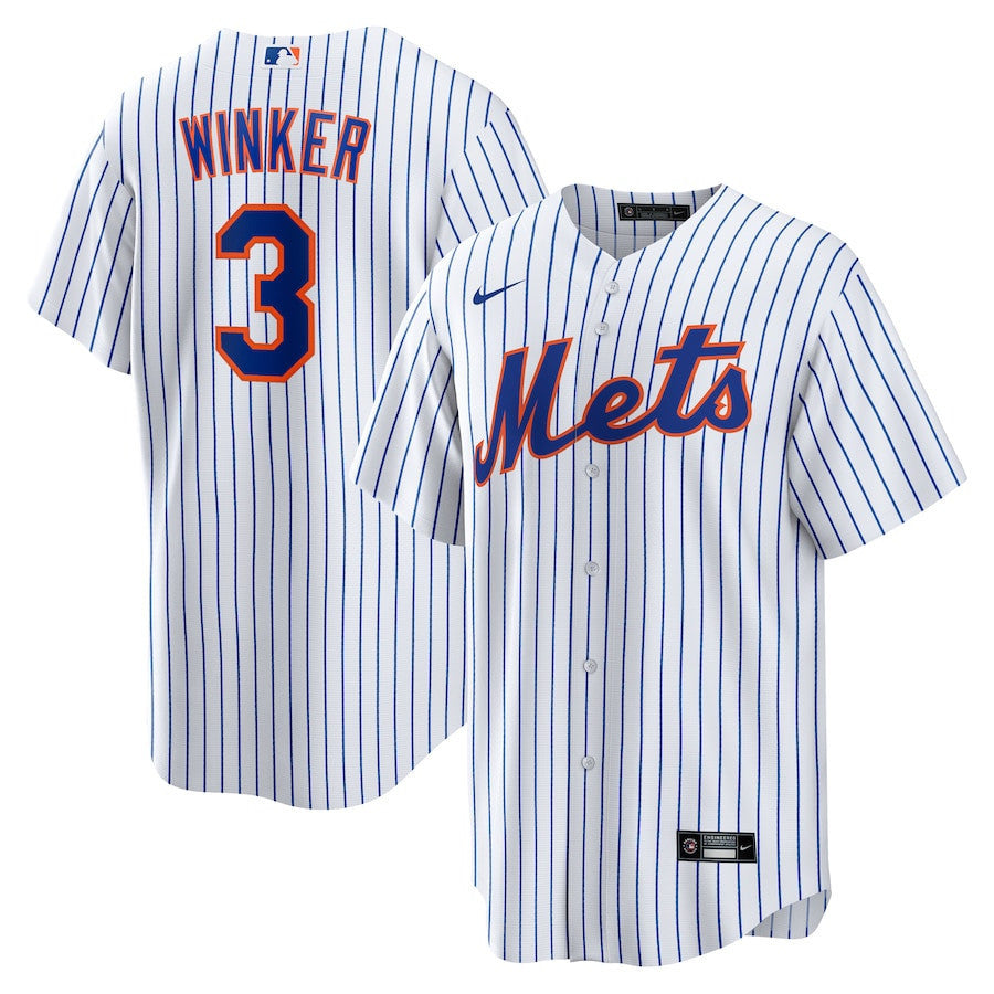 Jesse Winker 3 New York Mets Home Men Jersey - White