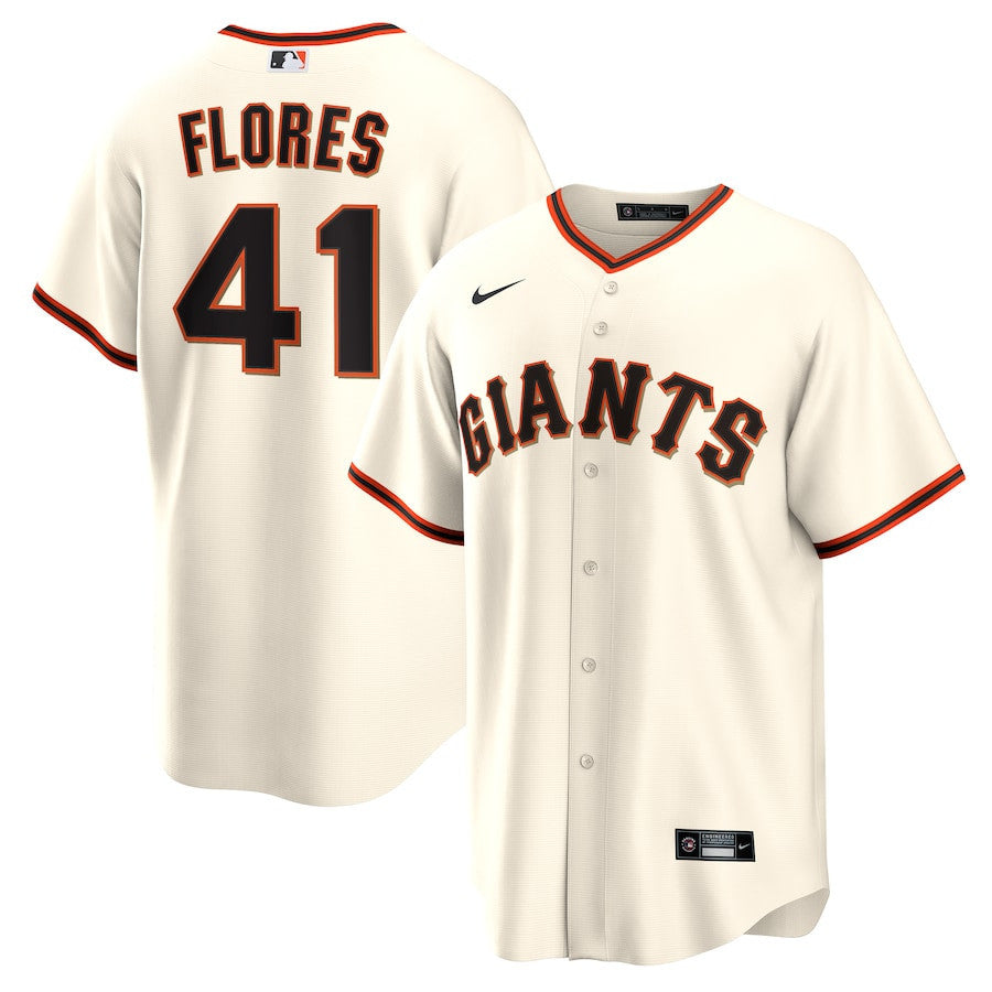 Wilmer Flores 41 San Francisco Giants Home Men Jersey - Cream