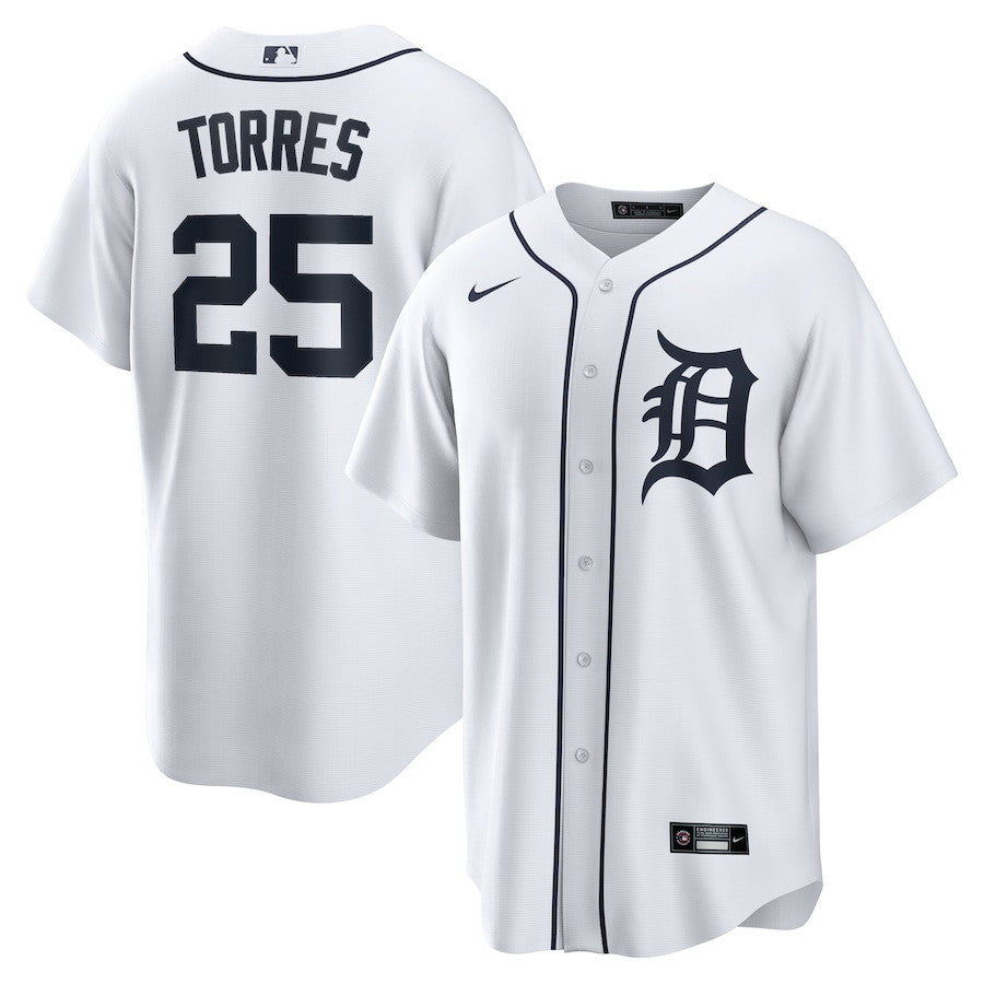 Gleyber Torres 25 Detroit Tigers Home Men Jersey - White