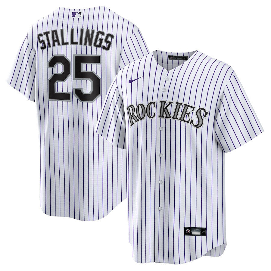 Jacob Stallings 25 Colorado Rockies Home Men Jersey - White