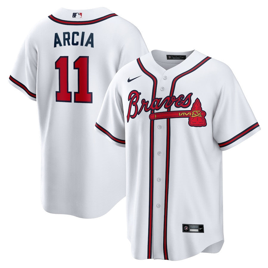 Orlando Arcia 11 Atlanta Braves Home Men Jersey - White