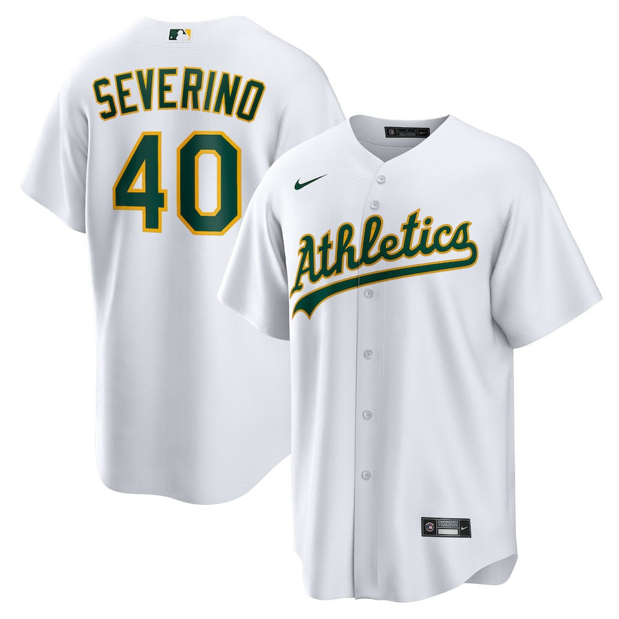 Luis Severino 40 Athletics Home Men Jersey - White