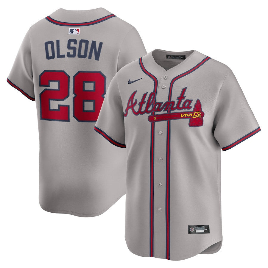 Matt Olson 28 Atlanta Braves Road Limited Player Men Jersey - Gray