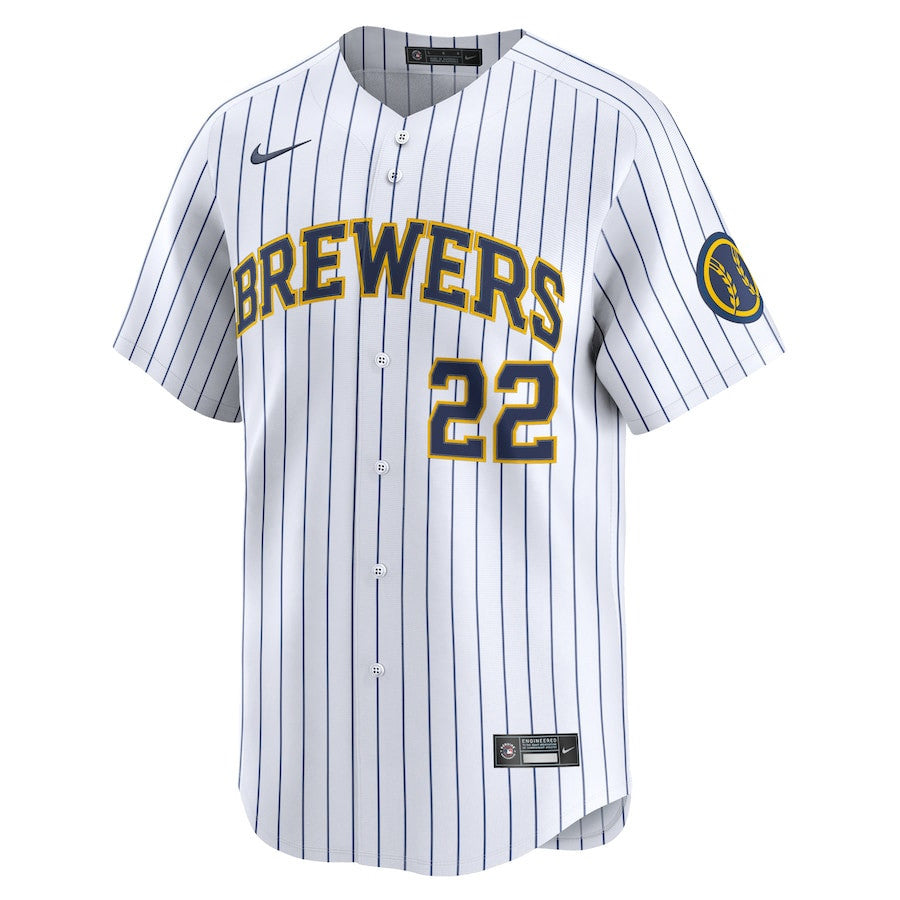 Christian Yelich 22 Milwaukee Brewers Alternate Limited Men Jersey - White