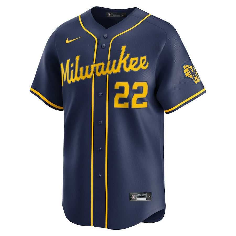 Christian Yelich 22 Milwaukee Brewers Alternate Limited Men Jersey - Navy
