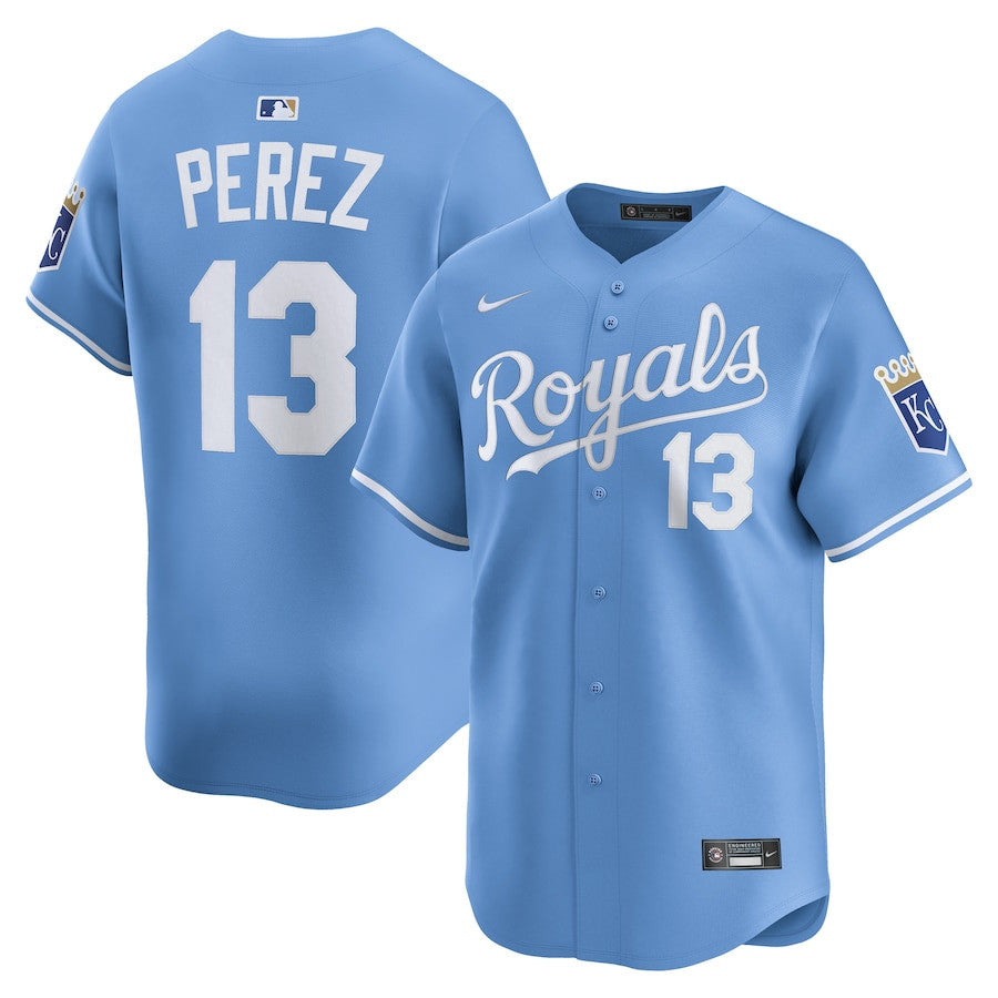 Salvador Perez 13 Kansas City Royals Alternate Limited Player Men Jersey - Light Blue