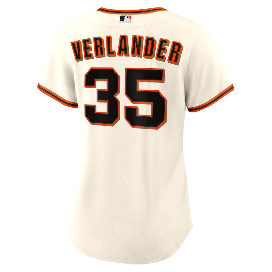 Justin Verlander 35 San Francisco Giants Women's Home Jersey - Cream