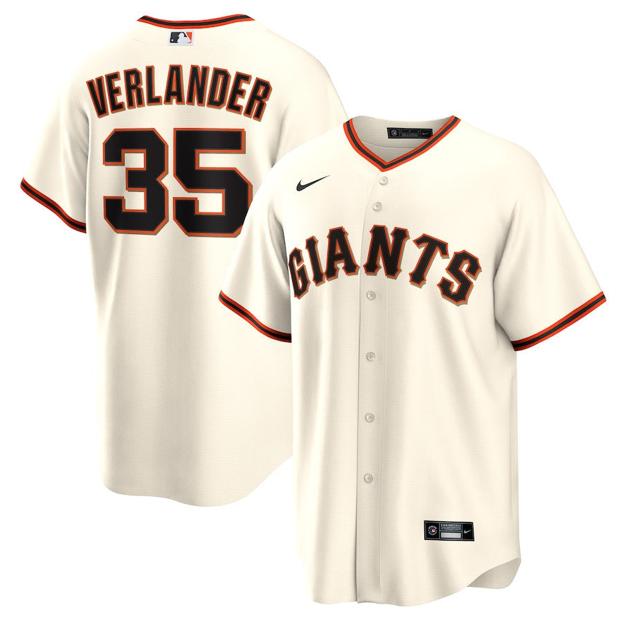 Justin Verlander 35 San Francisco Giants Home Men Jersey - Cream