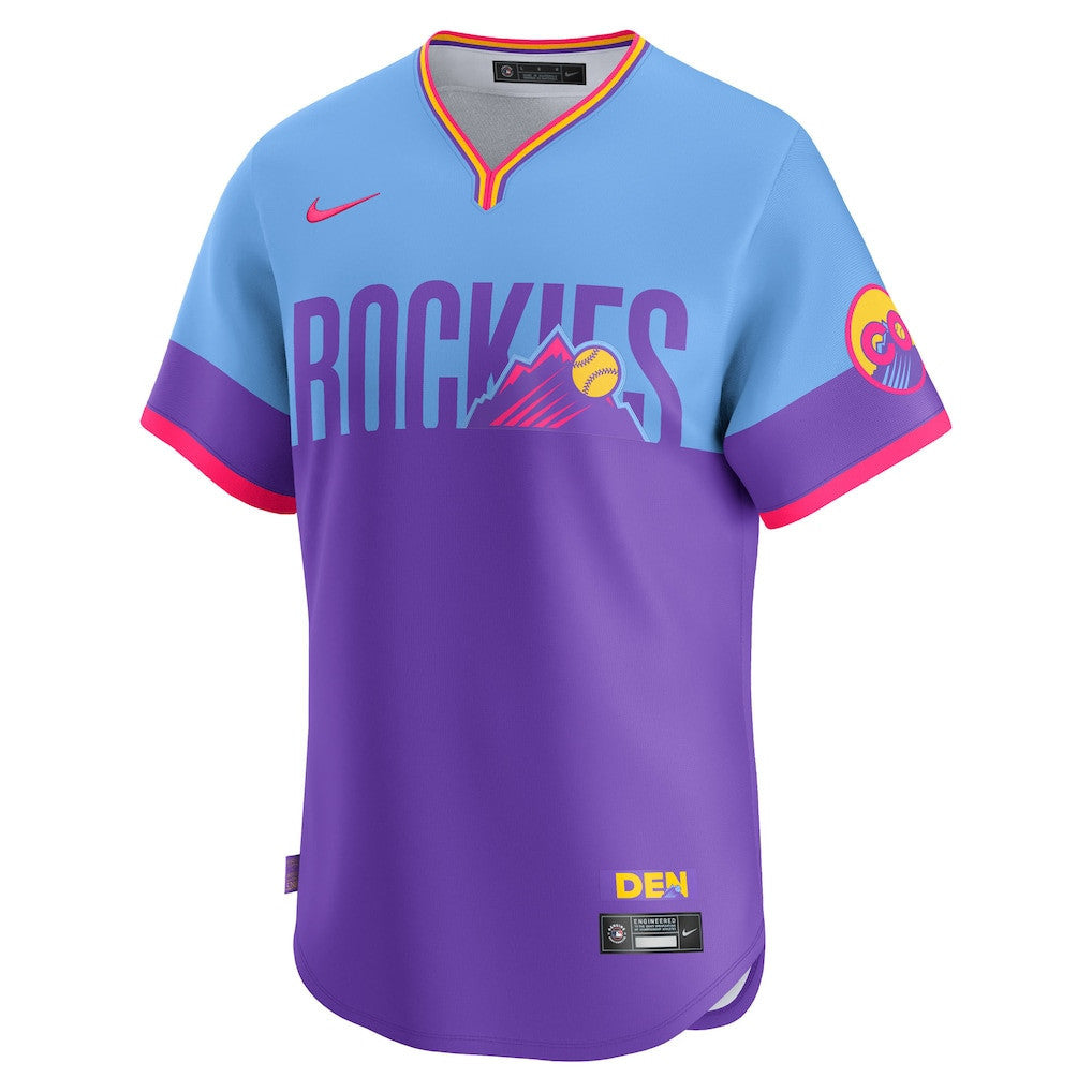 Colorado Rockies 2025 City Connect Limited Men Jersey - Purple/Light Blue