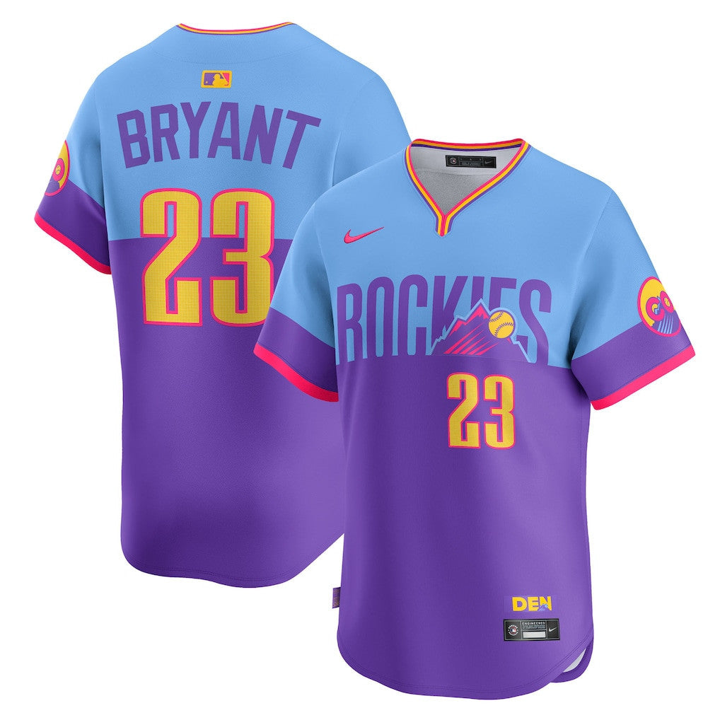 Kris Bryant 23 Colorado Rockies 2025 City Connect Limited Player Men Jersey - Purple/Light Blue