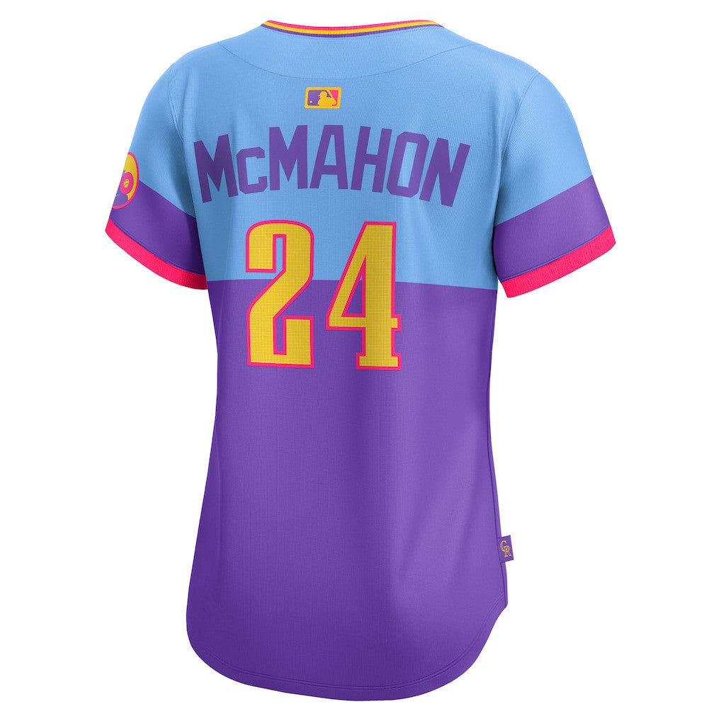 Ryan McMahon 24 Colorado Rockies Women's 2025 City Connect Limited Jersey - Purple/Light Blue