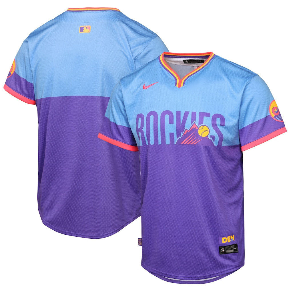 Colorado Rockies 2025 City Connect Limited YOUTH Jersey - Purple/Light Blue