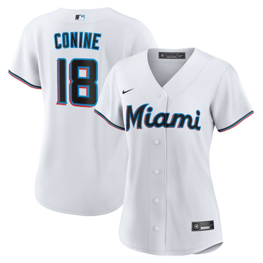 Griffin Conine 18 Miami Marlins Home Women Jersey - White