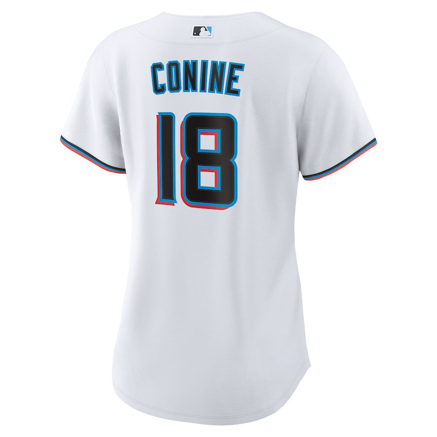 Griffin Conine 18 Miami Marlins Home Women Jersey - White