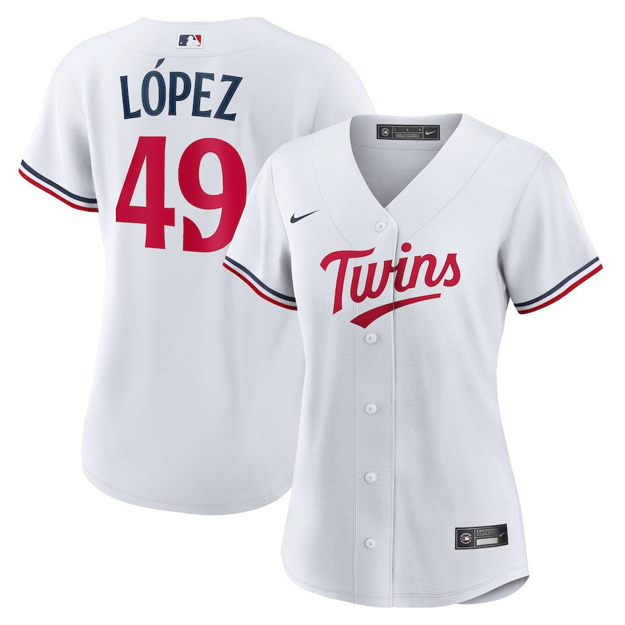 Pablo Lopez 49 Minnesota Twins Women's Home Jersey - White