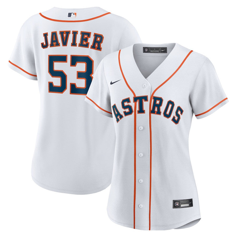 Cristian Javier 53 Houston Astros Women's Home Jersey - White