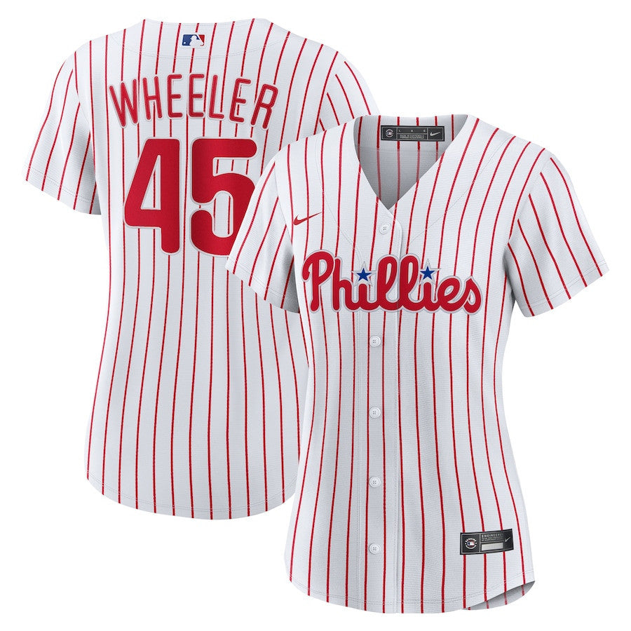Zack Wheeler 45 Philadelphia Phillies Women's Home Jersey - White
