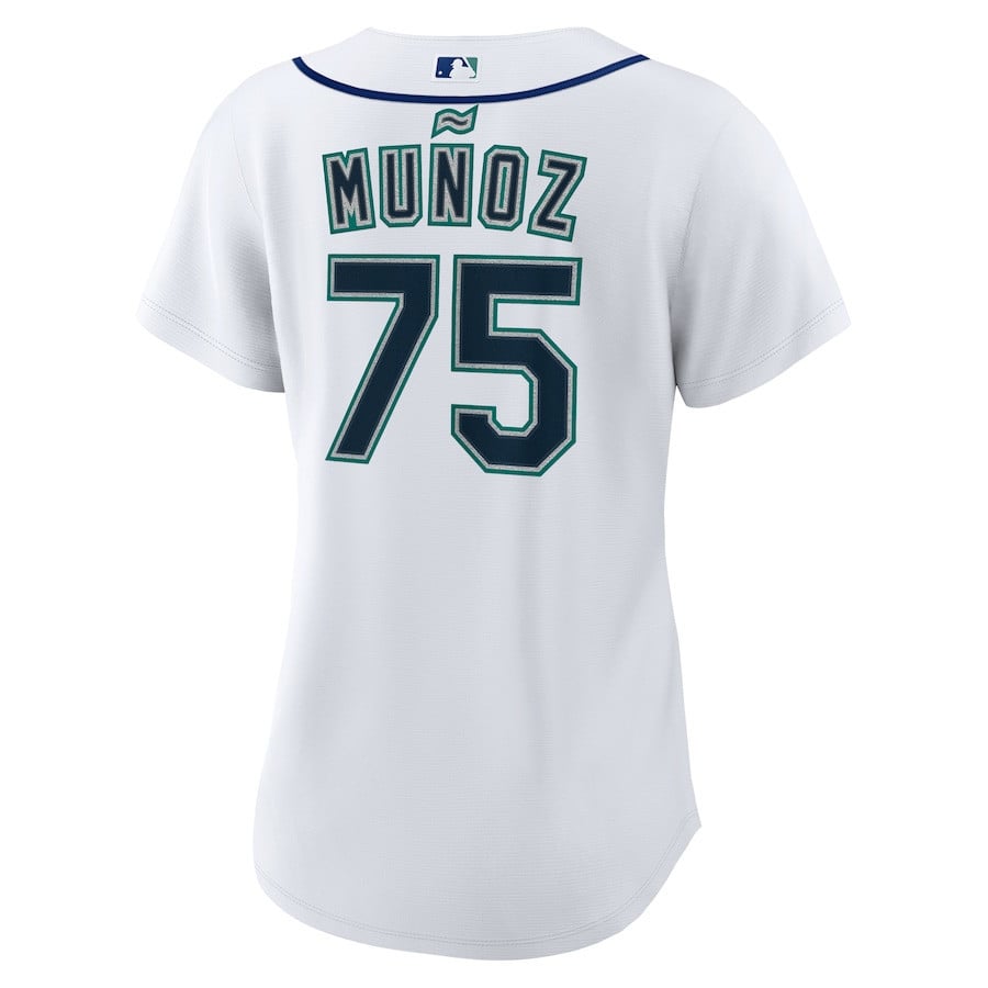 Andres Munoz 75 Seattle Mariners Women's Home Jersey - White