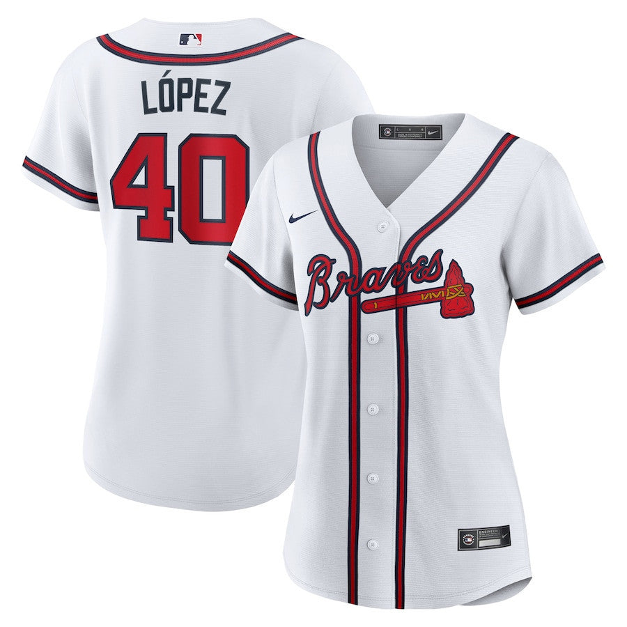 Reynaldo Lopez 40 Atlanta Braves Women's Home Jersey - White
