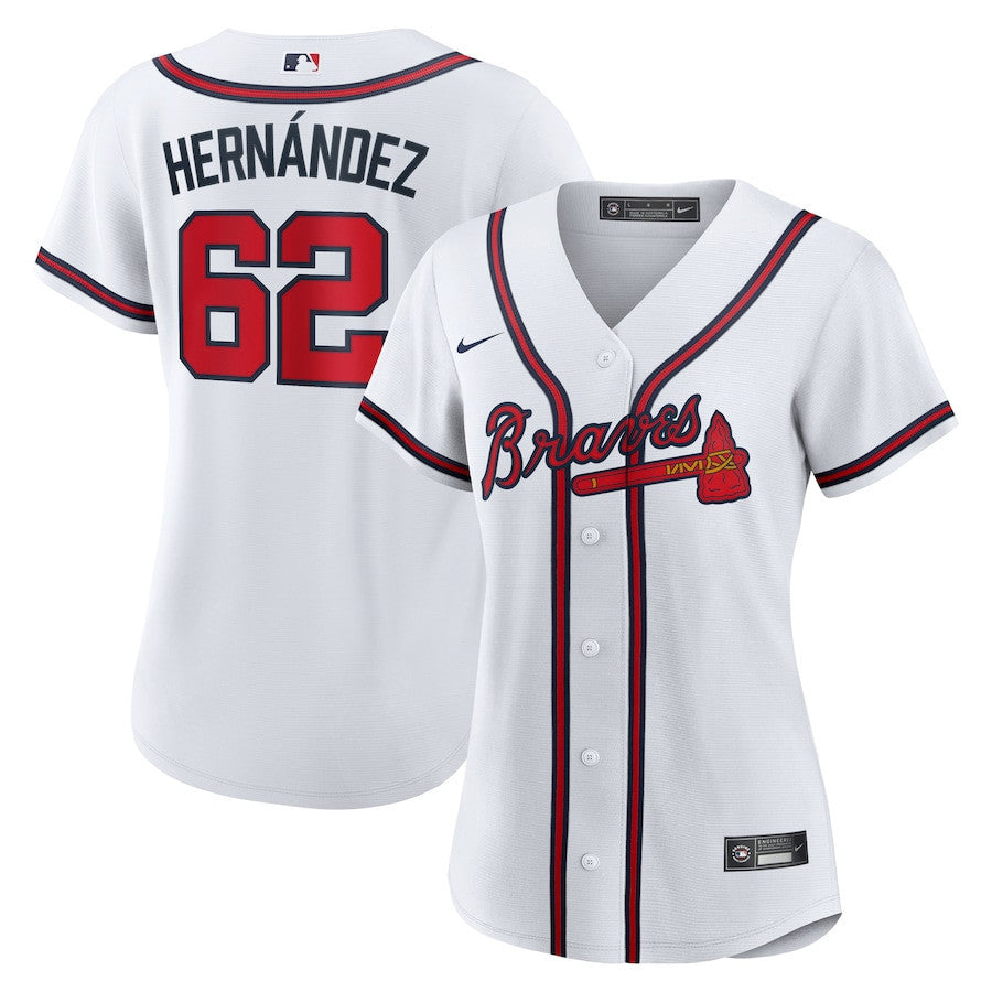 Daysbel Hernandez 62 Atlanta Braves Women's Home Jersey - White