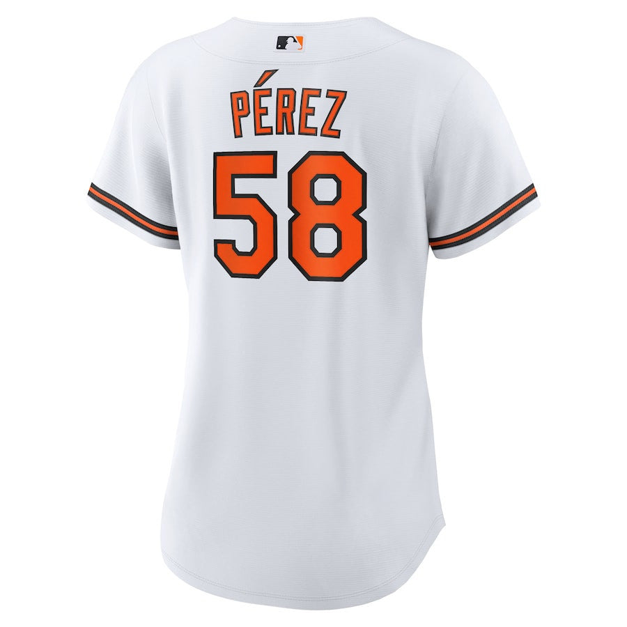 Cionel Pérez 58 Baltimore Orioles Women's Home Jersey - White