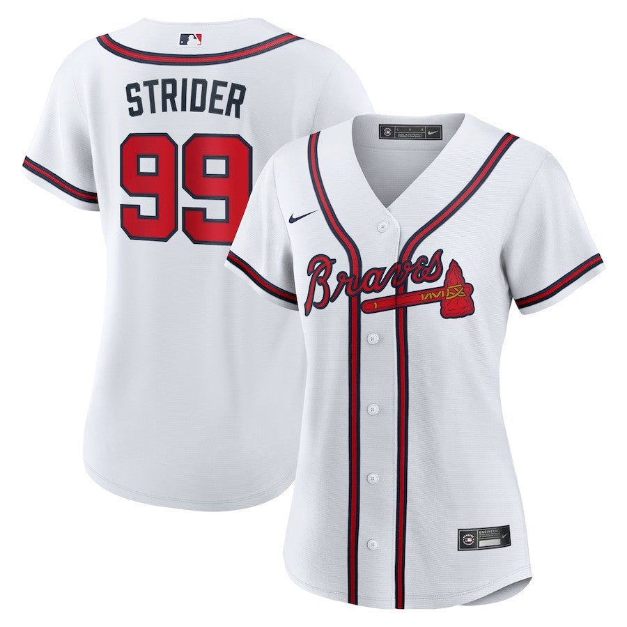 Spencer Strider 99 Atlanta Braves Women's Home Jersey - White