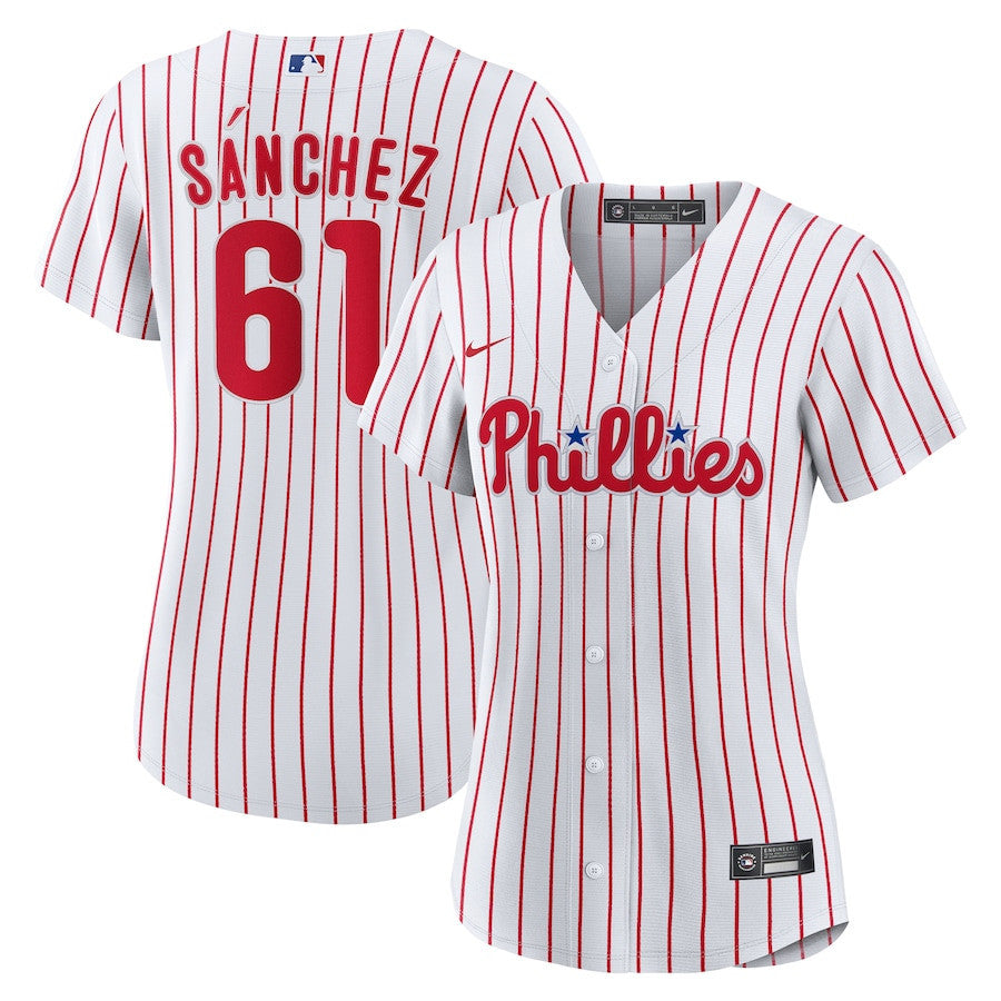 Cristopher Sanchez 61 Philadelphia Phillies Women's Home Jersey - White