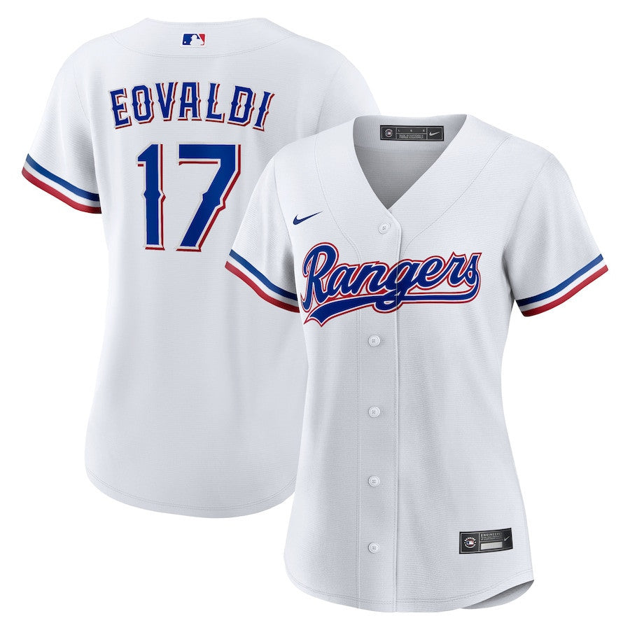 Nathan Eovaldi 17 Texas Rangers Women's Home Jersey - White