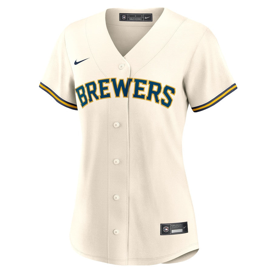 Christian Yelich 22 Milwaukee Brewers Women's Home Jersey - White