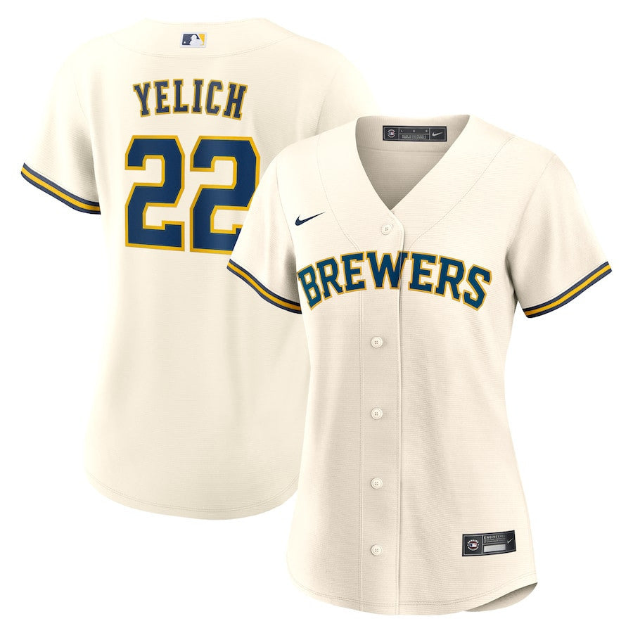 Christian Yelich 22 Milwaukee Brewers Women's Home Jersey - White