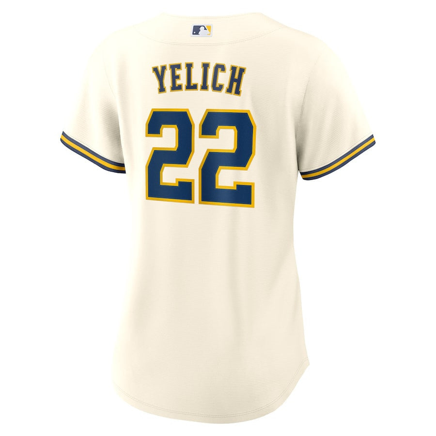 Christian Yelich 22 Milwaukee Brewers Women's Home Jersey - White
