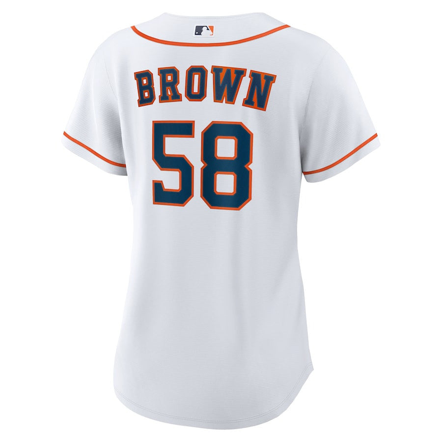 Hunter Brown 58 Houston Astros Women's Home Jersey - White