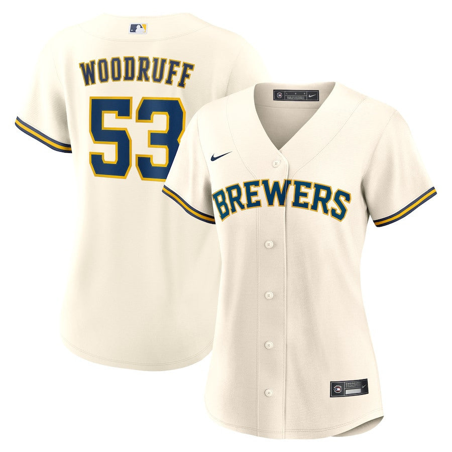 Brandon Woodruff 53 Milwaukee Brewers Women's Home Jersey - White