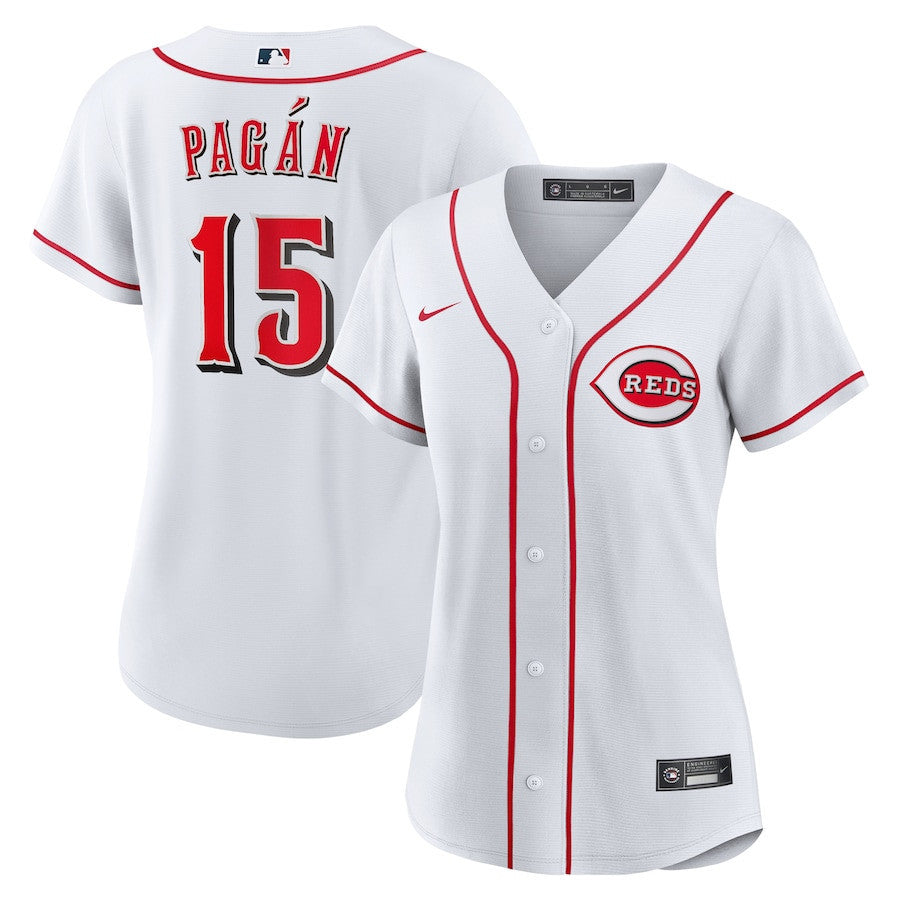 Emilio Pagan 15 Cincinnati Reds Women's Home Jersey - White